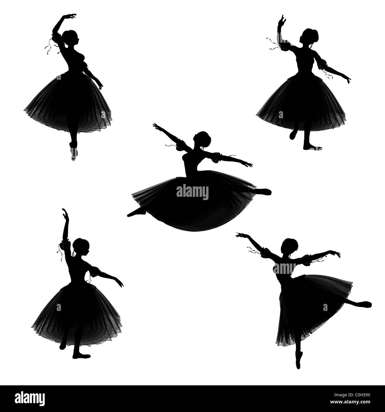 Ballerina romantica sagome Foto Stock