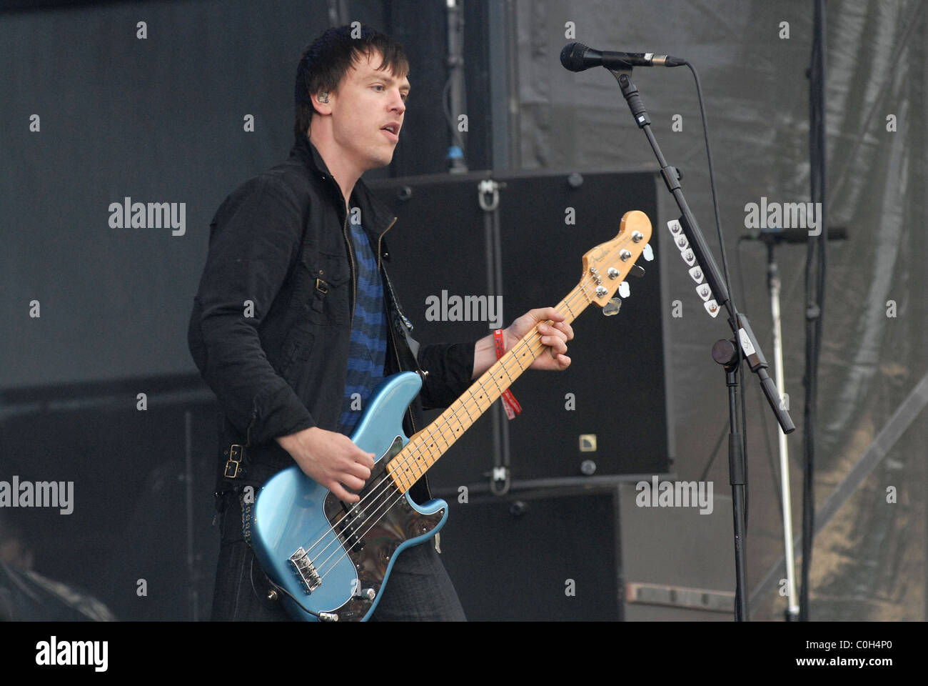 Rick Burch di Jimmy Eat World Jim Adkins di Jimmy mangiare Mondo Download Festival 2008 - Giorno tre Donington Park Derbyshire, Foto Stock