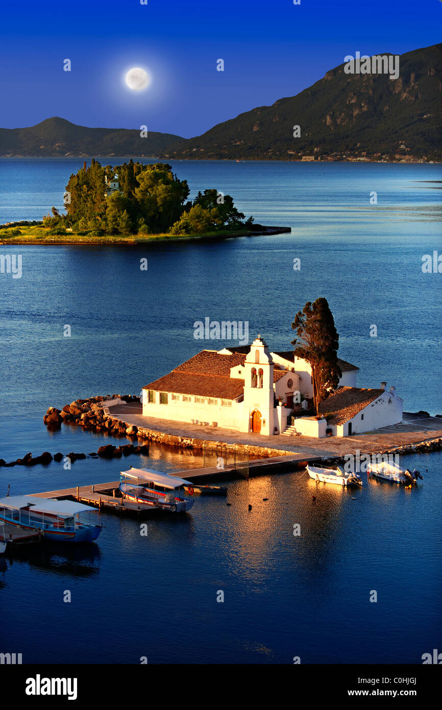 Greco-ortodossi Convento di Vlachernas, Kanoni, Penisola, Corfu Grecia Isole Ionie. Foto Stock