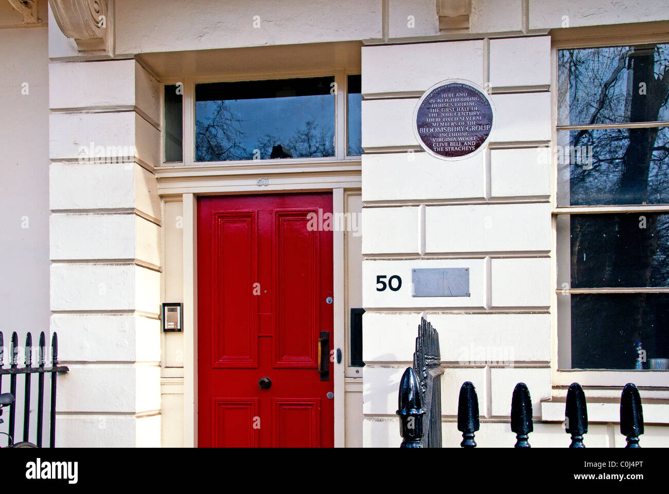 Case in Bloomsbury, Londra; Haus a Bloomsbury, Gordon Square, Wohnhaus der Bloomsbury Gruppe Foto Stock