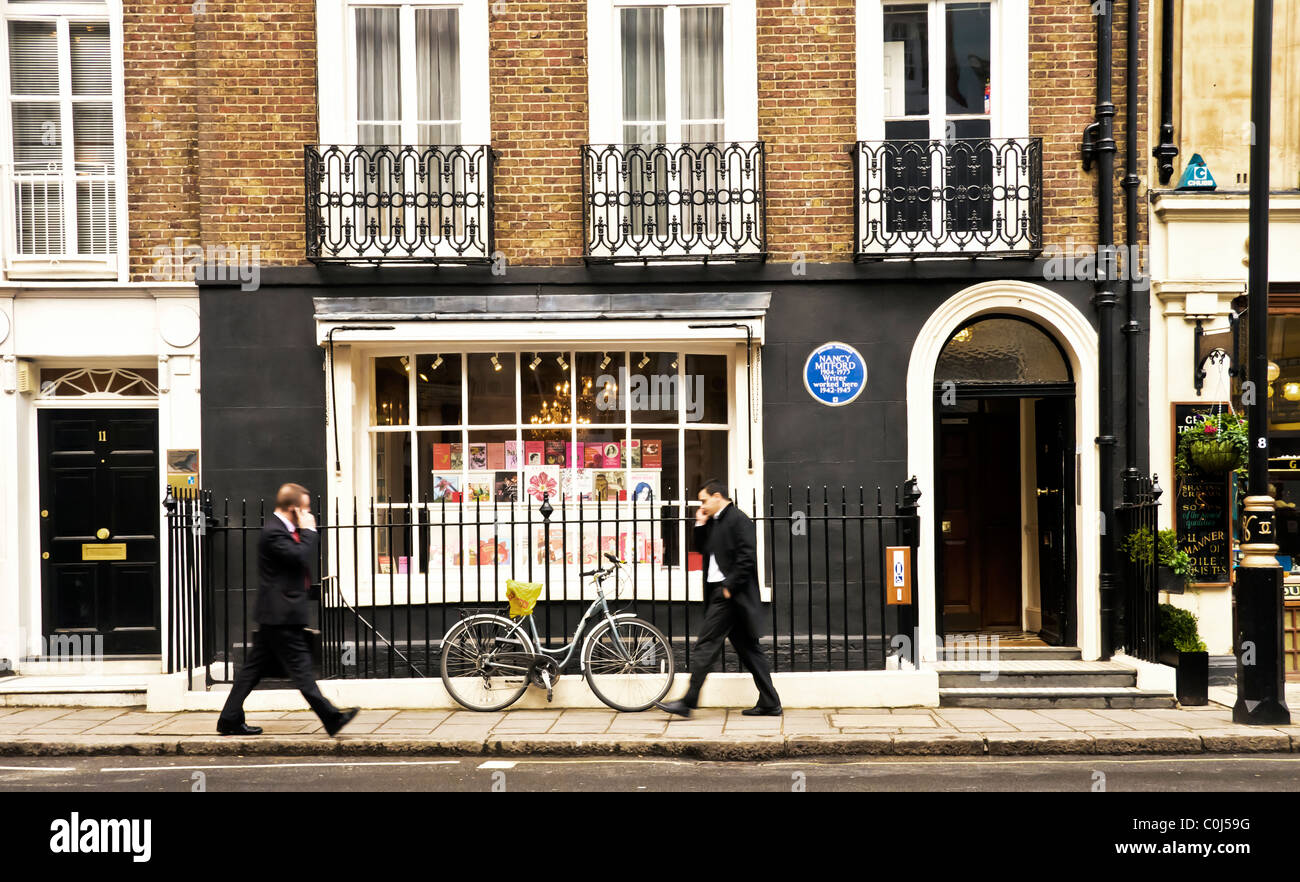 Bookshop in Mayfair, Curzon Street, dove Nancy Mitford ha lavorato; Buchladen a Mayfair, wo Nancy Mitford arbeitete Foto Stock