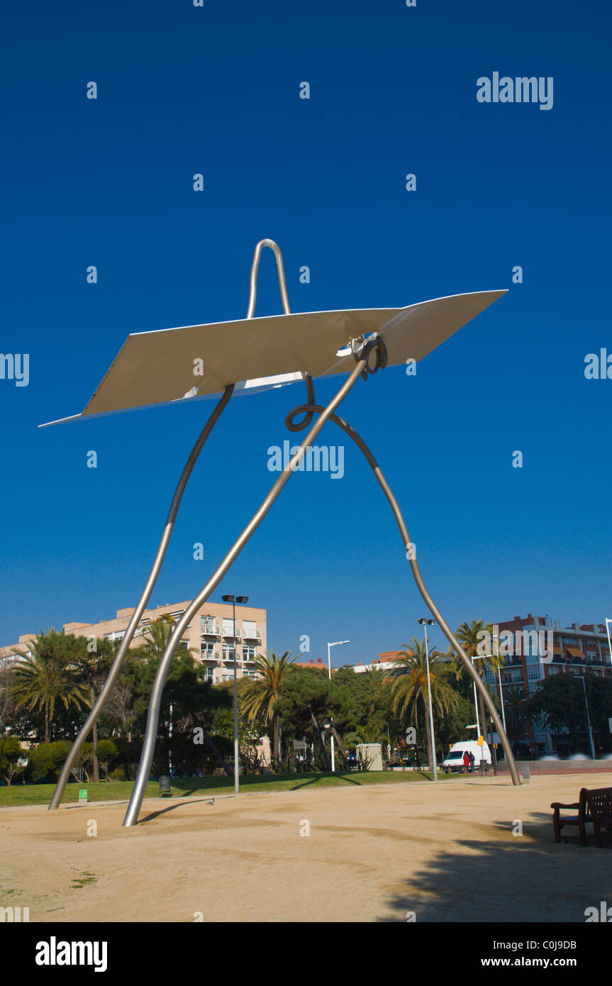 David ho Goliat scultura da Antoni Llena presso il Parc de les Cascades parco Catalunya Barcellona Spagna Europa Foto Stock