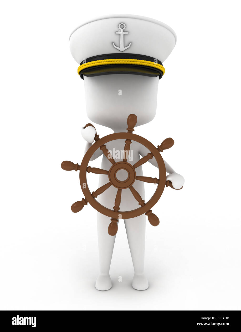 3D illustrazione di un capitano della nave Foto Stock