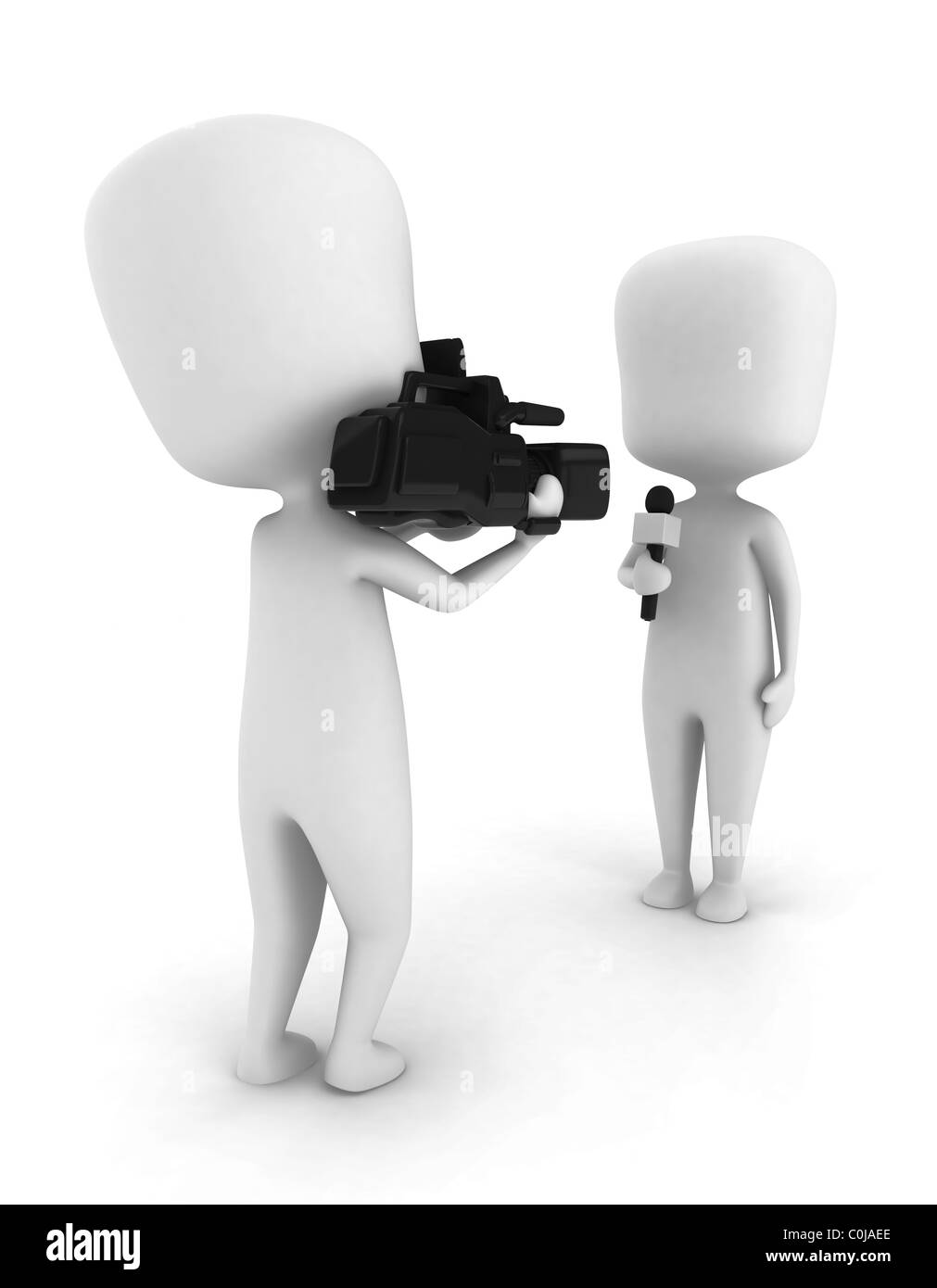 3D illustrazione di un uomo che fa un resoconto live Foto Stock