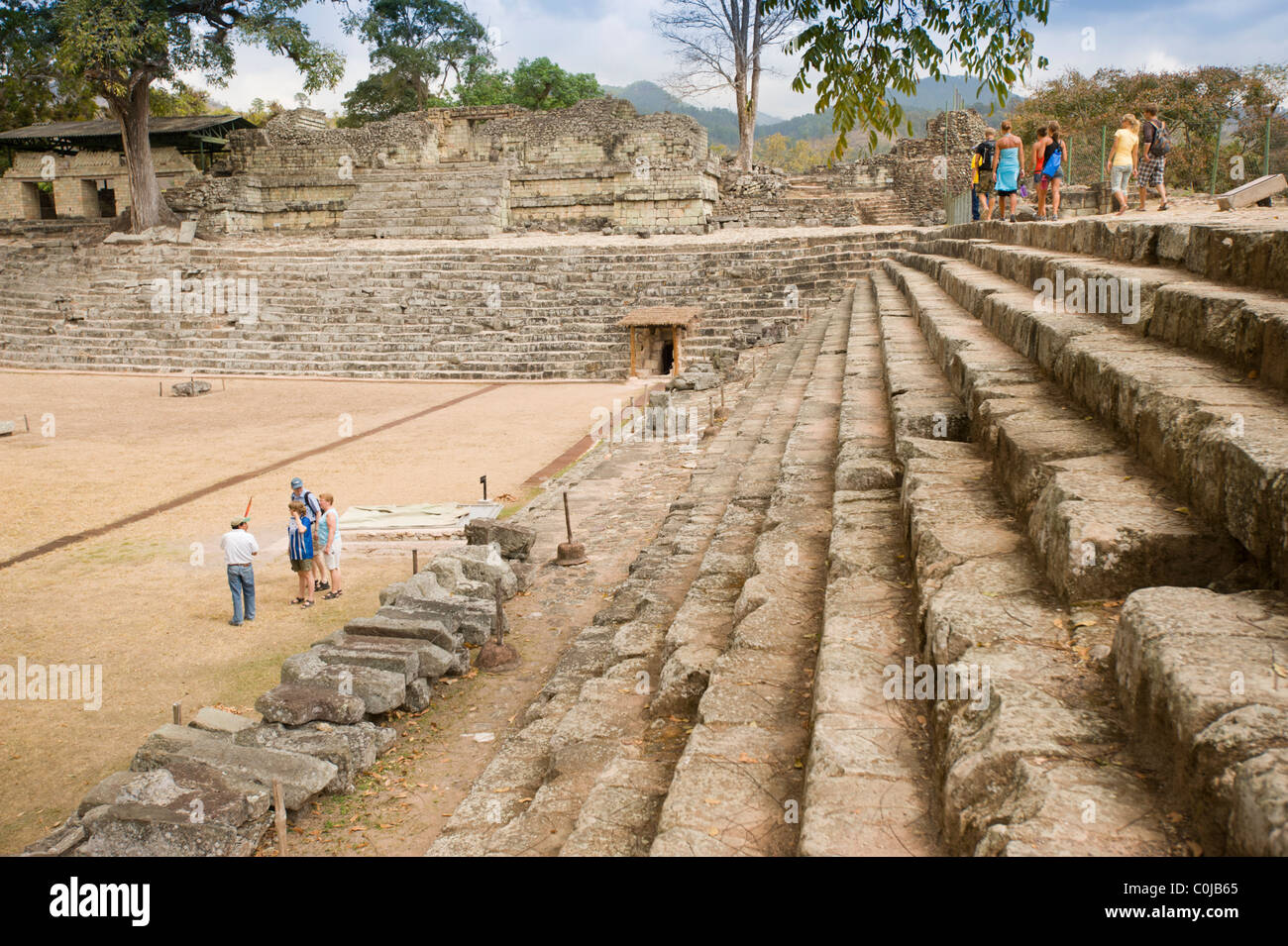 Copan Ruinas, Maya parco archeologico, Honduras. Foto Stock