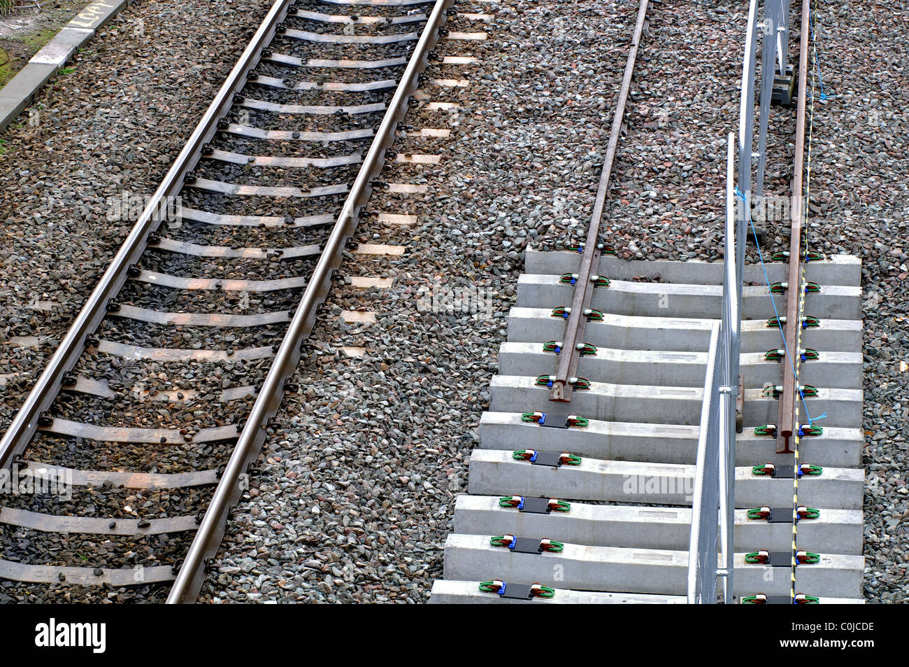 Il Cotswold linea durante la via il raddoppio, Charlbury, Oxfordshire, Regno Unito Foto Stock