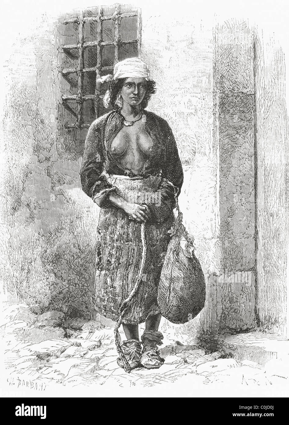 Un Zingaro bulgaro donna nel XIX secolo. Foto Stock
