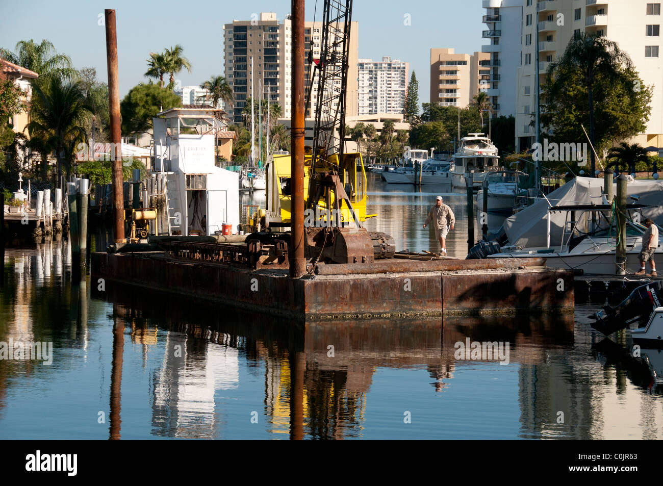 Servizio in chiatta Intracoastal Waterway Florida USA Foto Stock