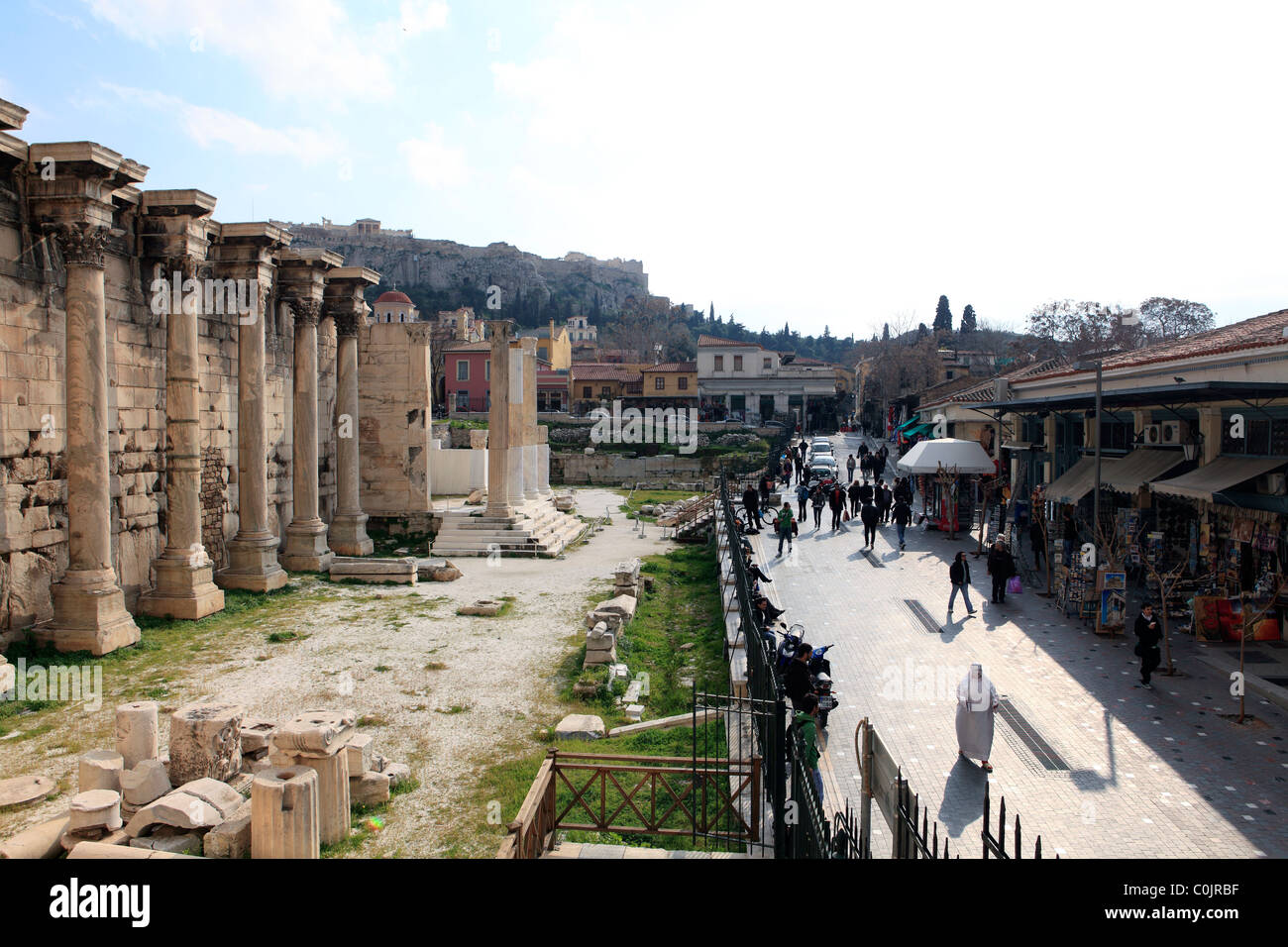 Grecia Atene Attica una vista da piazza Monastiraki Foto Stock