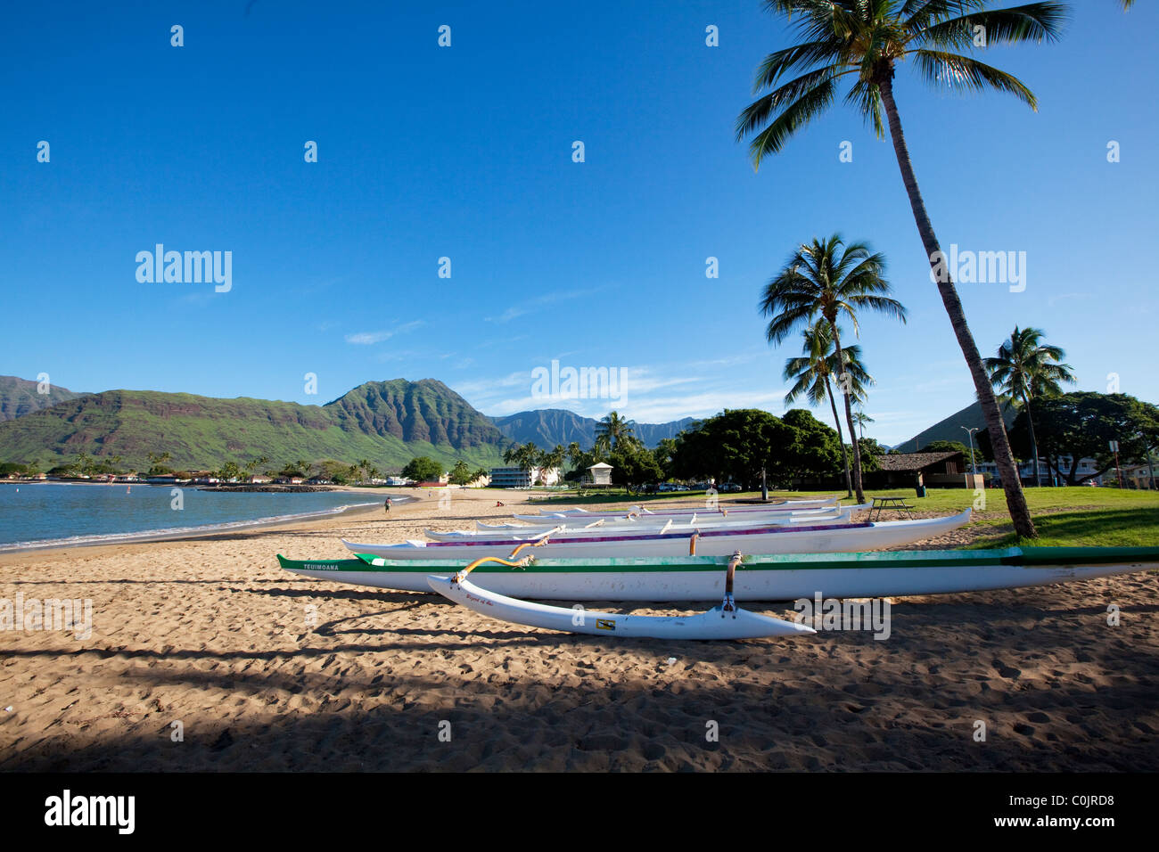 Pokai Bay, Waianae, costa sottovento, Oahu, Hawaii Foto Stock