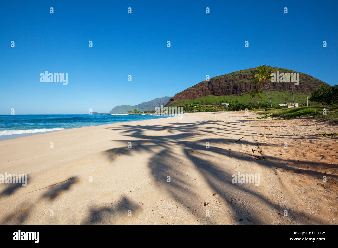 Maili Beach Park, costa sottovento, Oahu, Hawaii Foto Stock