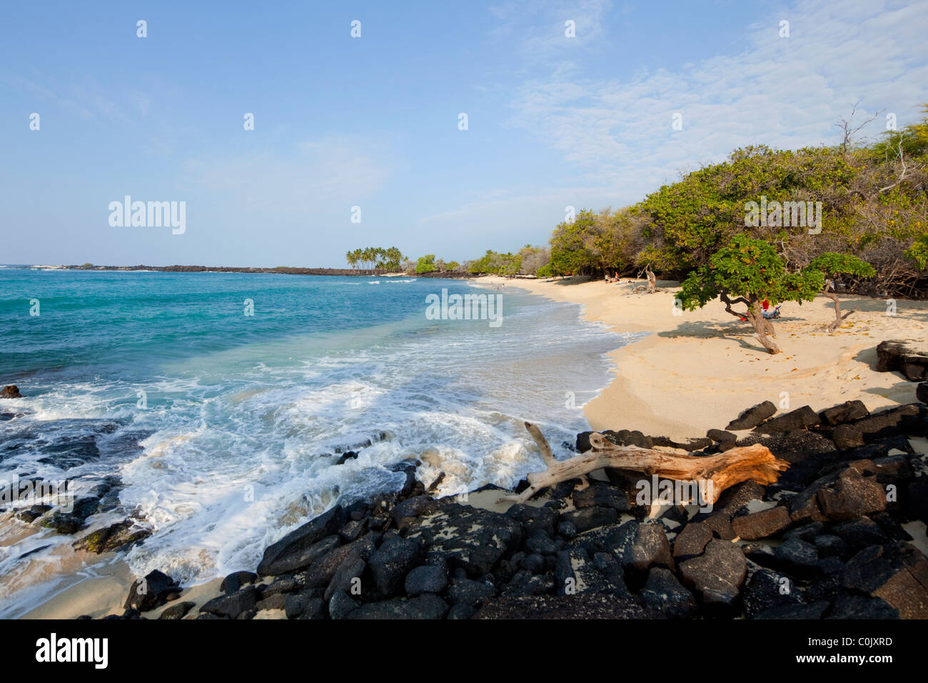 Mahaiula Beach, Kekaha Kai State Park, Kona, isola di Hawaii, Hawaii Foto Stock