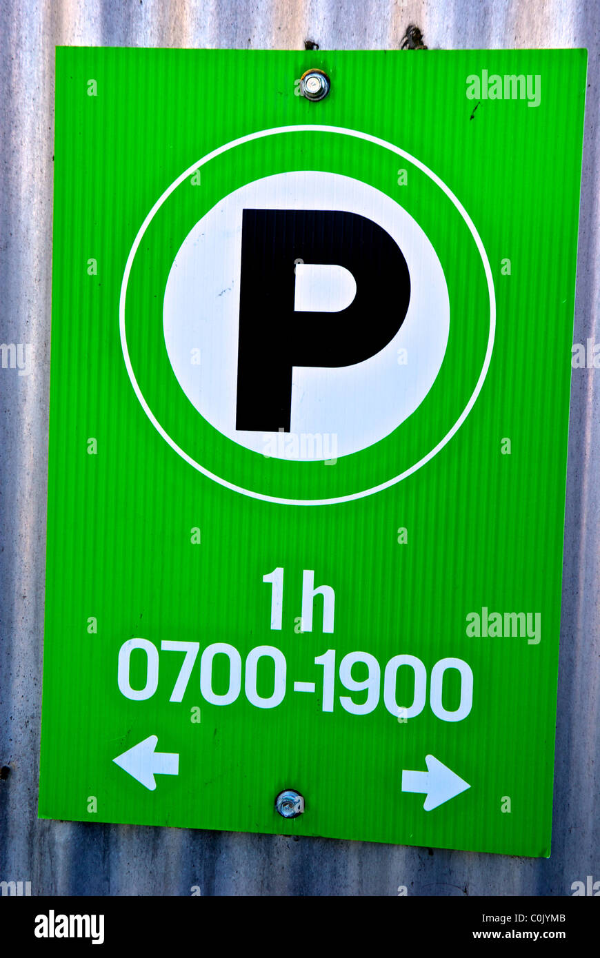 Granville Island Vancouver una ora parcheggio gratuito segno Foto Stock