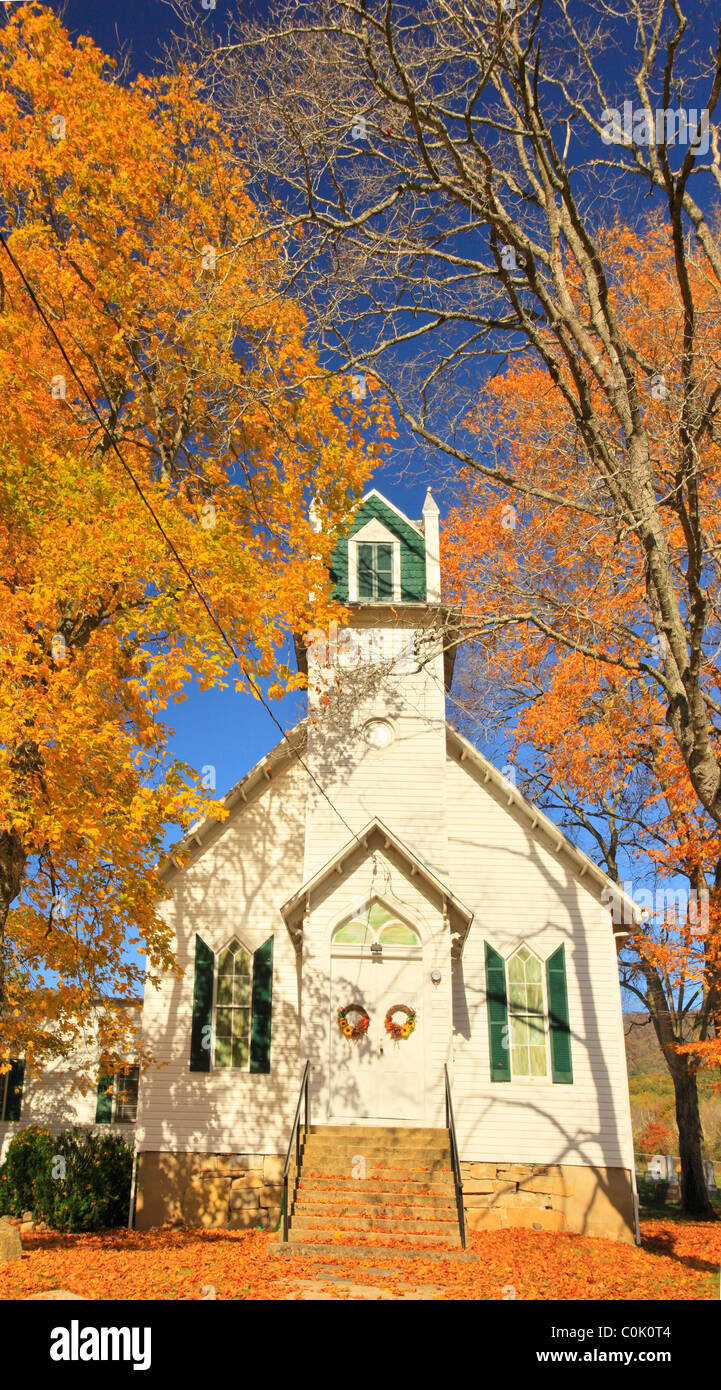 Chiesa Presbiteriana al tramonto, Zack, Shenandoah Valley, Virginia, Stati Uniti d'America Foto Stock