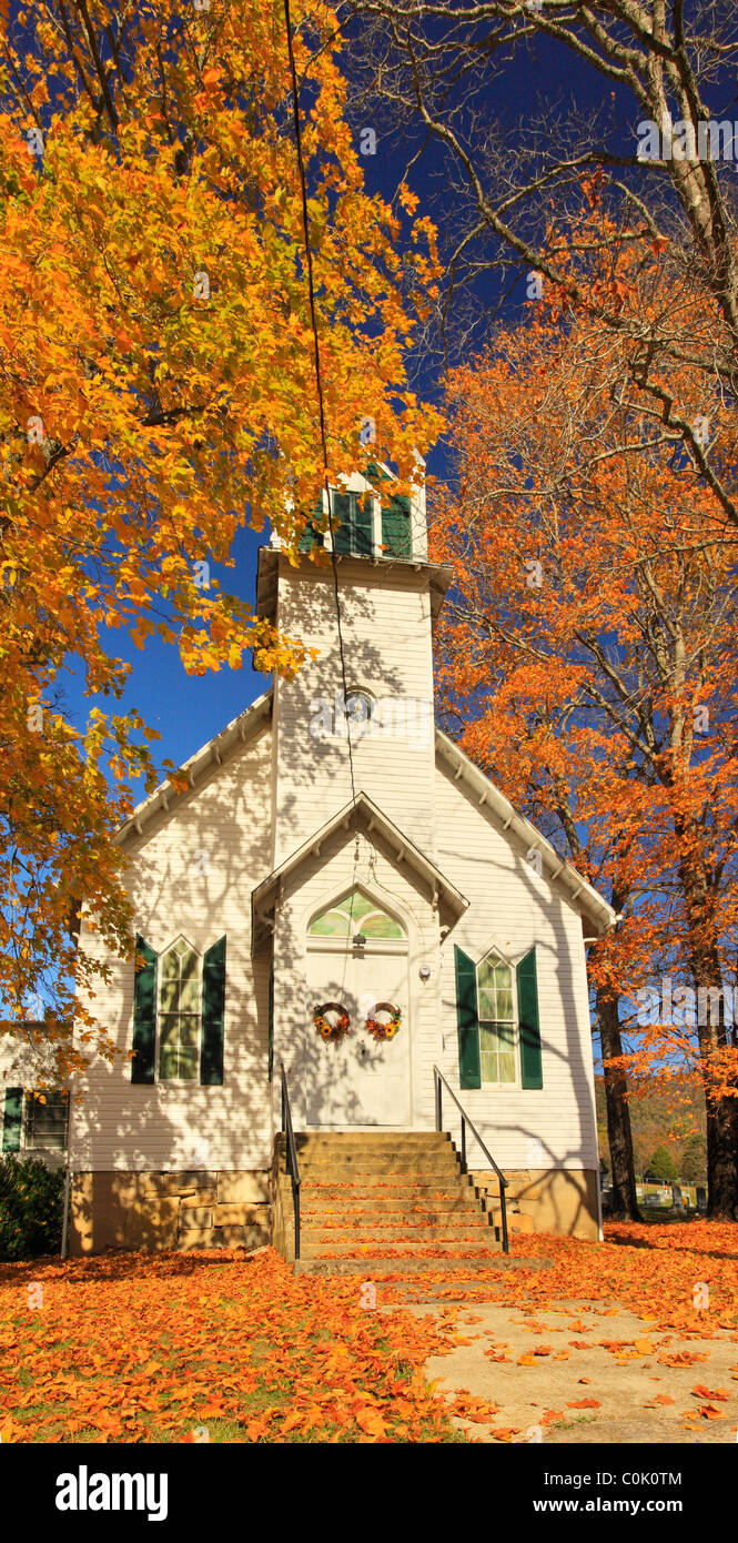 Chiesa Presbiteriana al tramonto, Zack, Shenandoah Valley, Virginia, Stati Uniti d'America Foto Stock