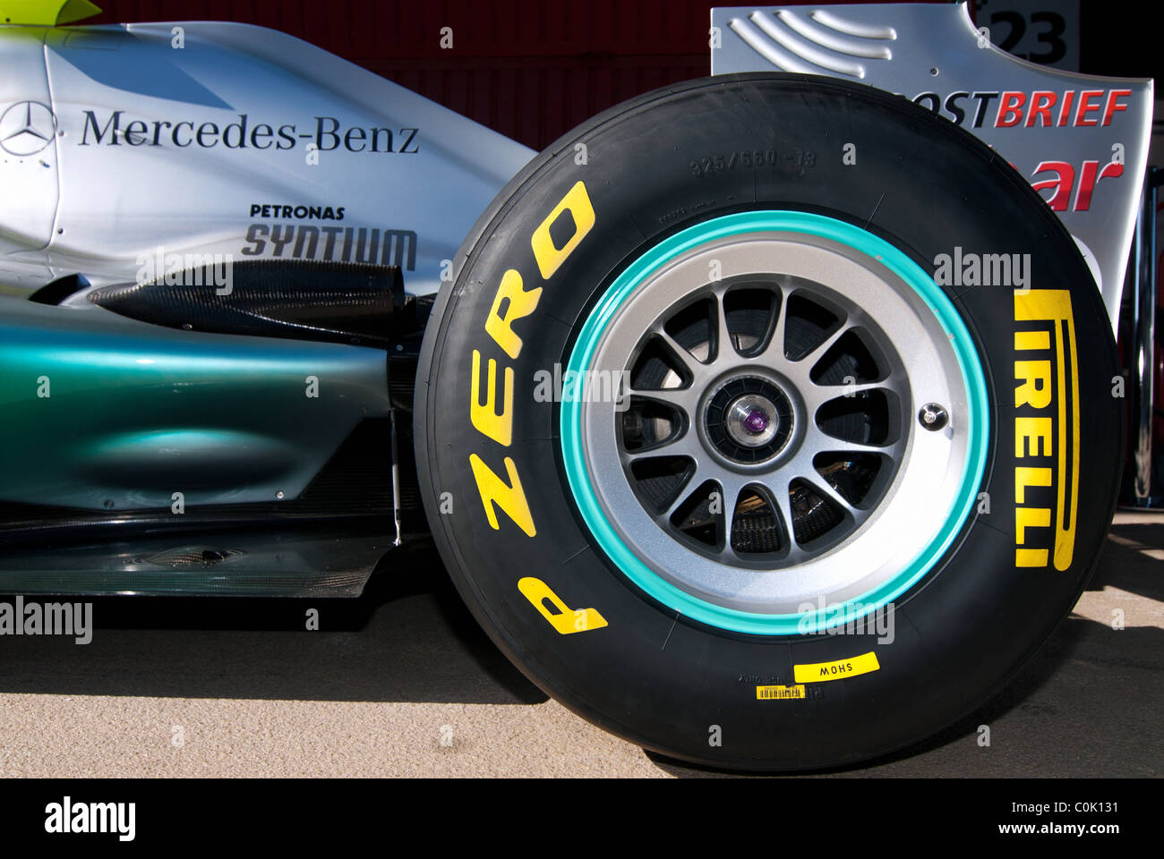 Pirelli - Pirelli Tyre su Mercedes GP-Mercedes MGP W02. Foto Stock