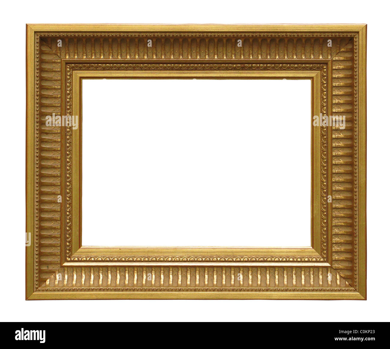 Foto cornice dorata con un motivo decorativo Foto Stock