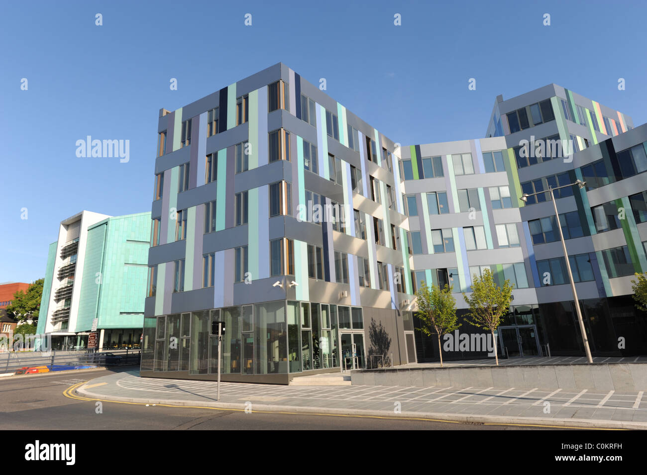 Moderni edifici architettonici su Sheffield University Campus Foto Stock