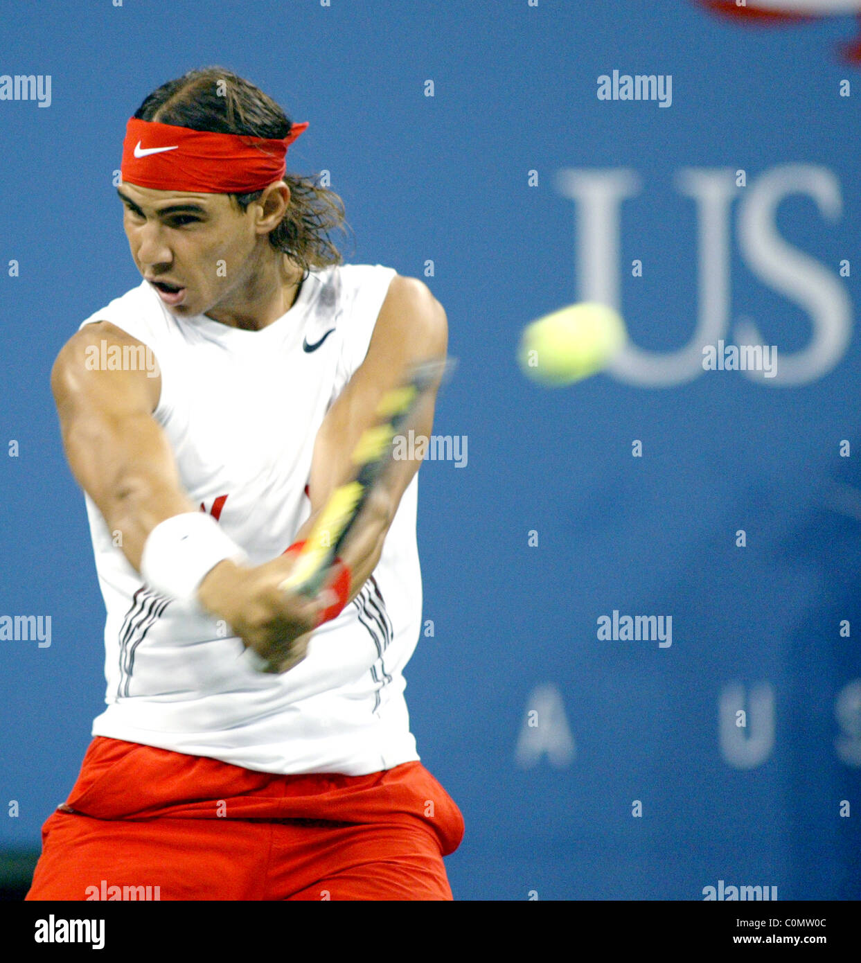 Rafael Nadal 2008 US Open - Giorno 10 New York City, Stati Uniti d'America - 03.09.08 Foto Stock