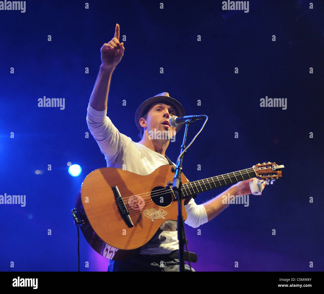 Cantante americano Jason Mraz eseguendo in concerto all'Heineken Music Hall e Amsterdam Paesi Bassi - 22.09.08 **Non per Foto Stock