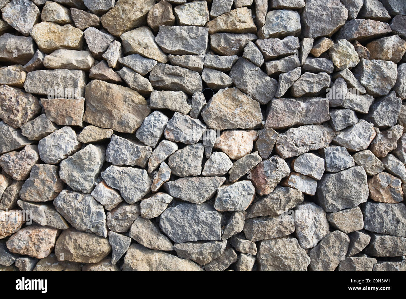 Esterno muro di pietra calcarea, Mallorca, Spagna Foto Stock