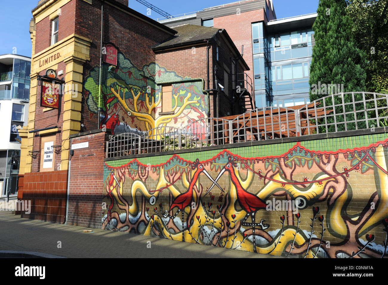 Graffiti Paternoster Row Sheffield South Yorkshire Foto Stock