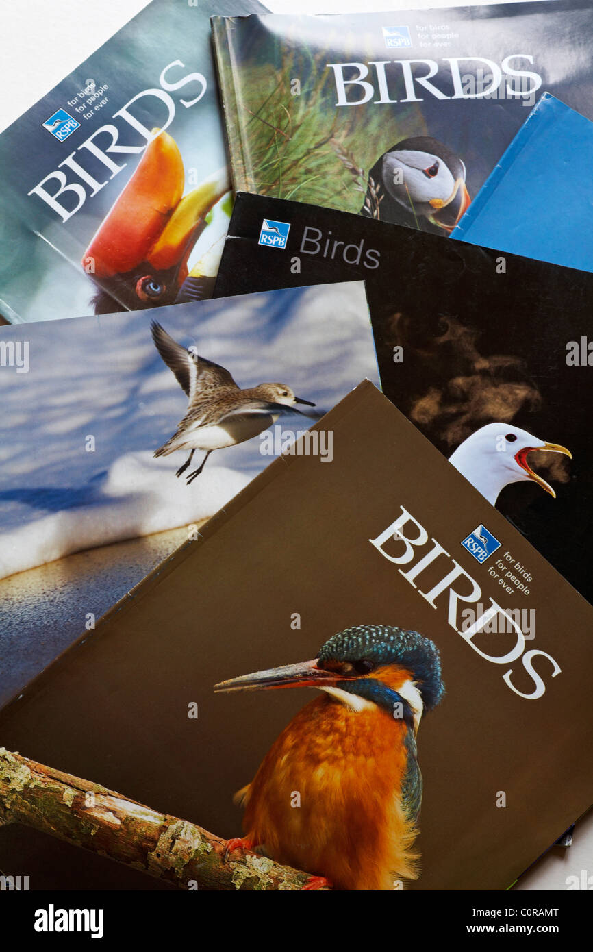 Selezione di uccelli RSPB riviste Foto Stock