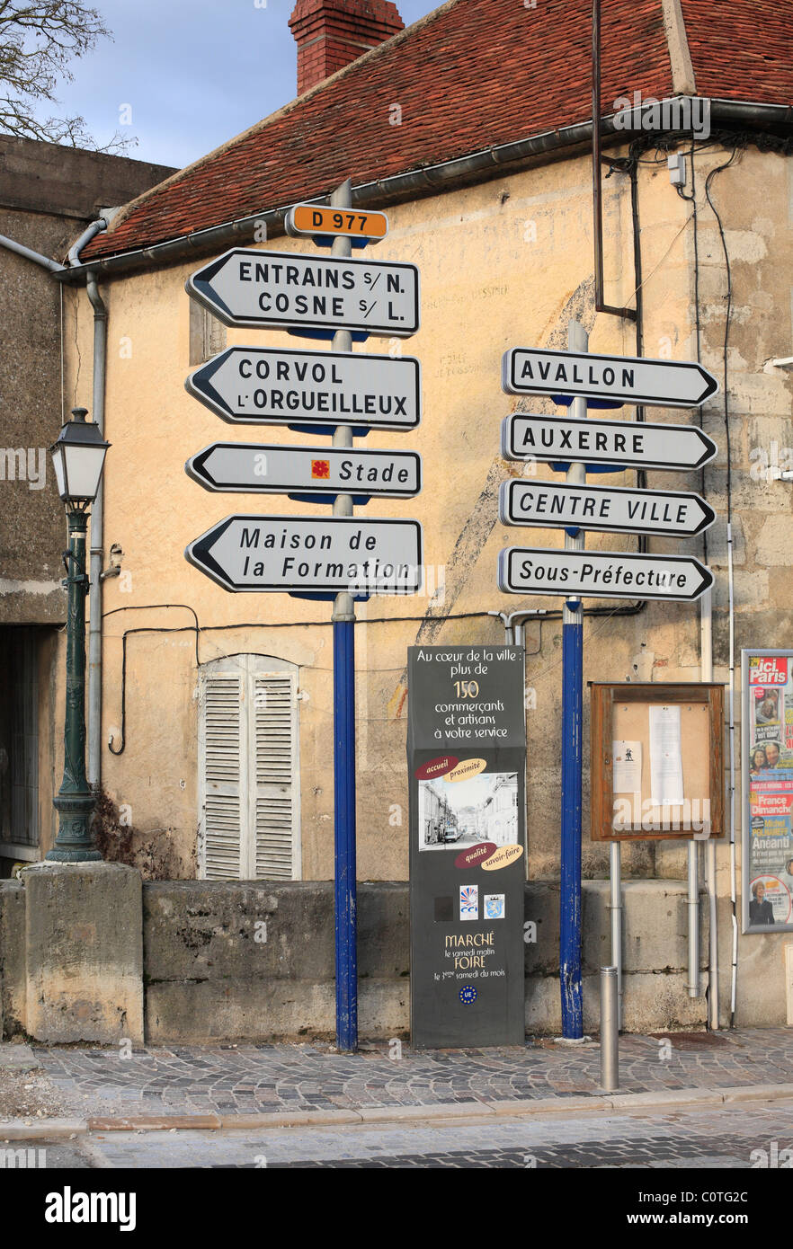 Il francese della segnaletica stradale. Foto Stock