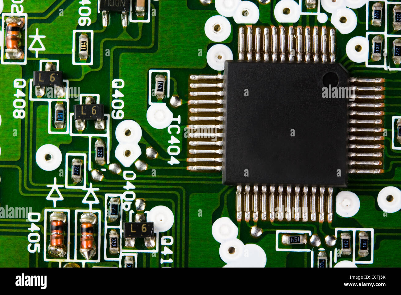 Circuito integrato - Chip di computer nella scheda di circuito Foto Stock