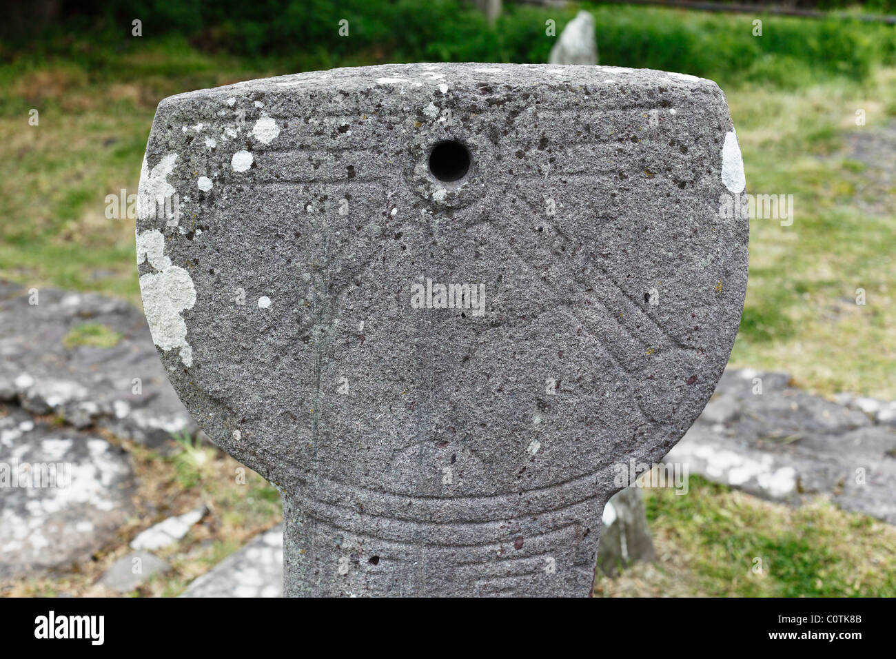 Meridiana, Kilmalkedar Chiesa, la penisola di Dingle, nella contea di Kerry, Irlanda Isole britanniche, Europa Foto Stock