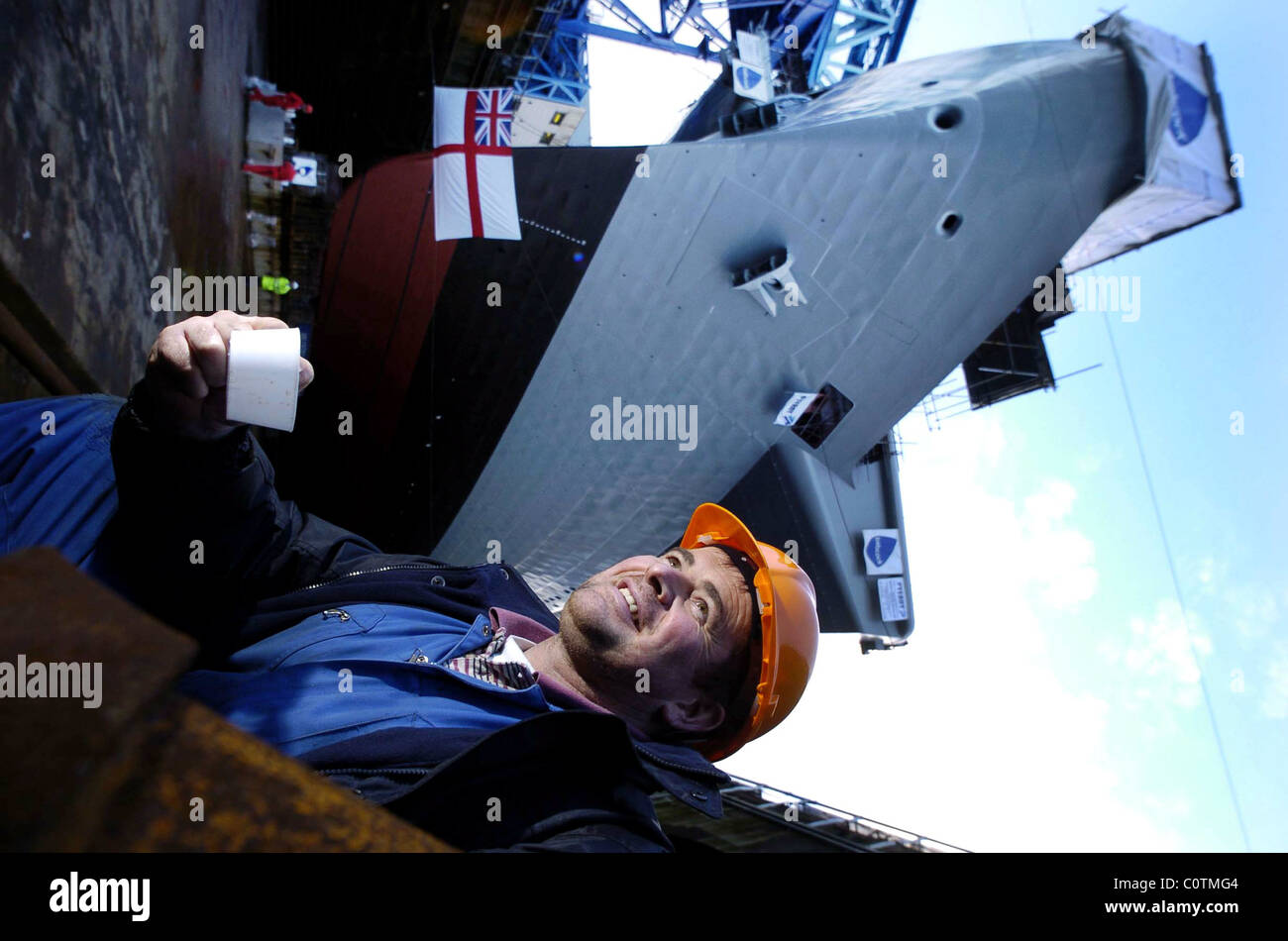 HMS illustre in bacino di carenaggio di Roysth Naval Dockyard Foto Stock