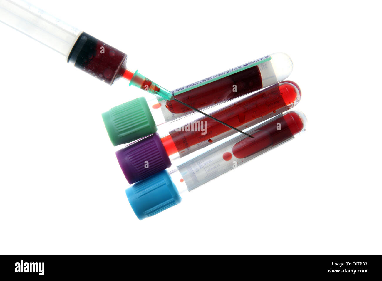 La raccolta di campioni di sangue Foto Stock