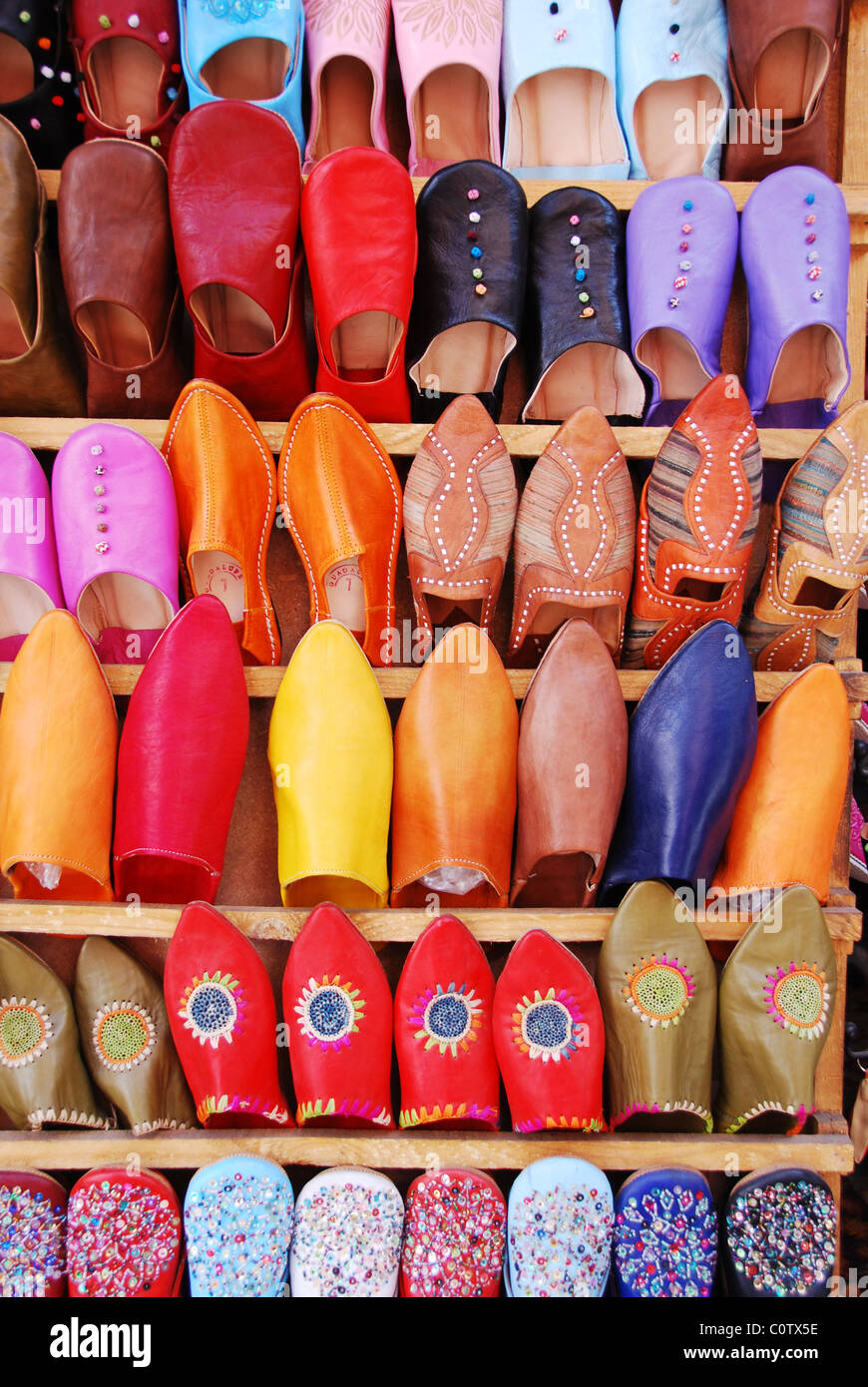 Pantofole marocchino. Foto Stock