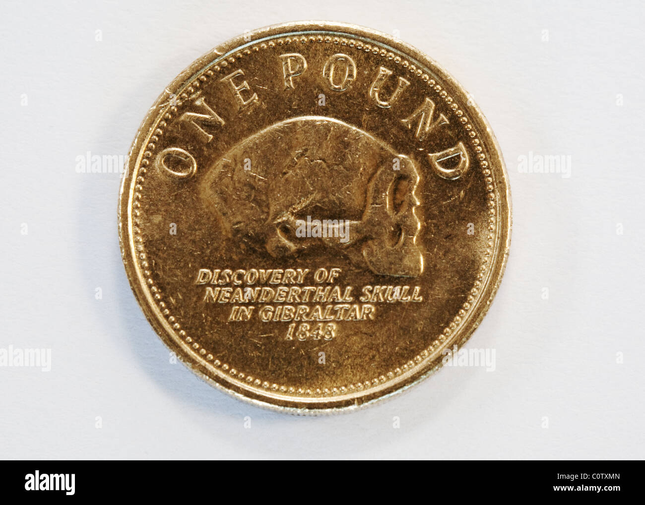 Un £1 monete di Gibilterra Foto Stock