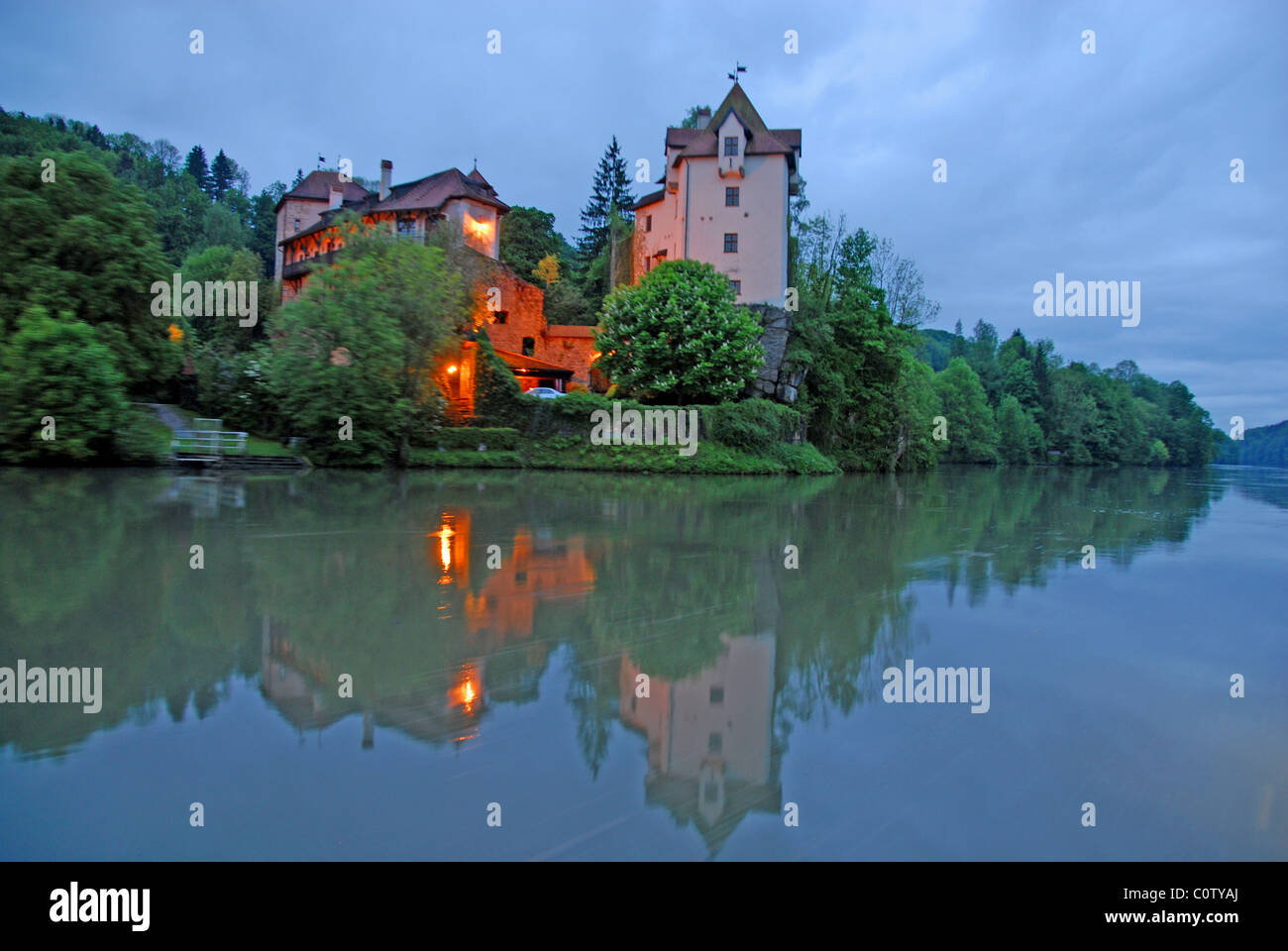 Wernstein castello sul fiume Inn, Austria Foto Stock