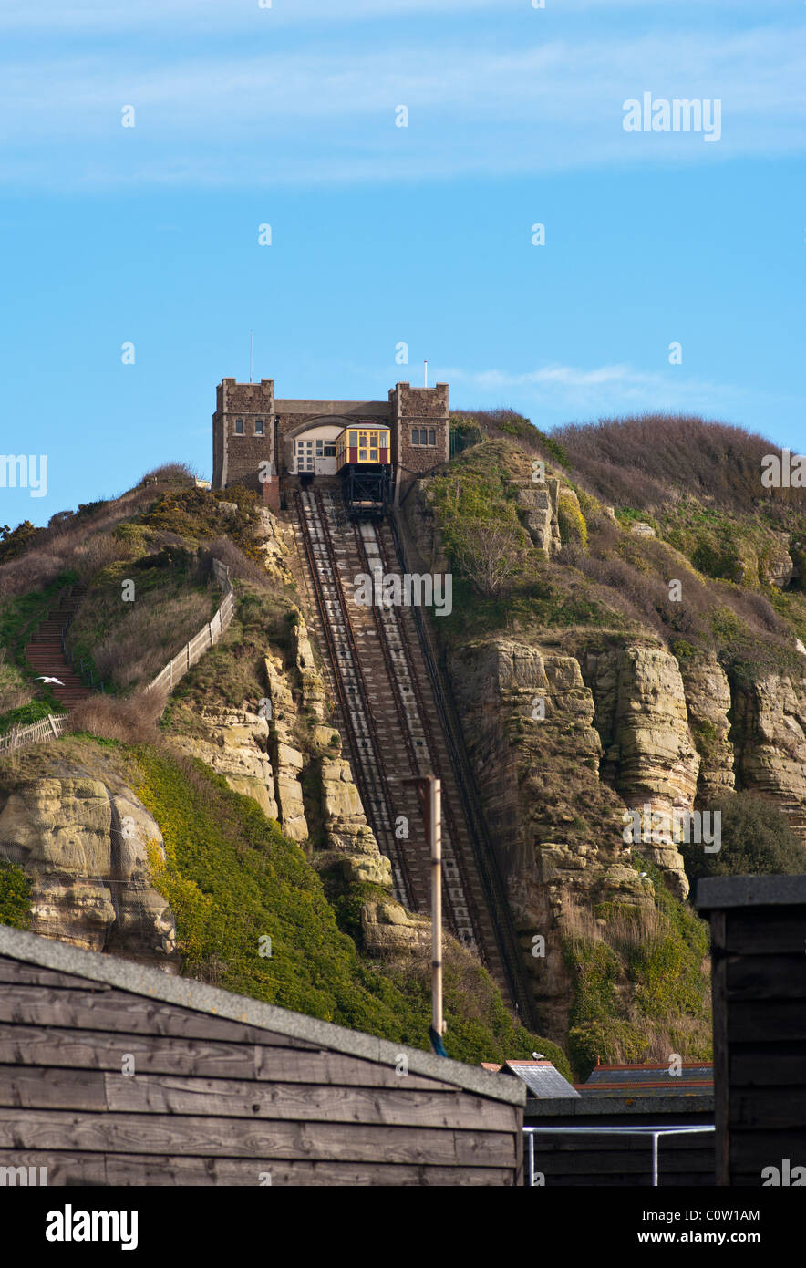 East Cliff Railway Hastings East Sussex England Foto Stock