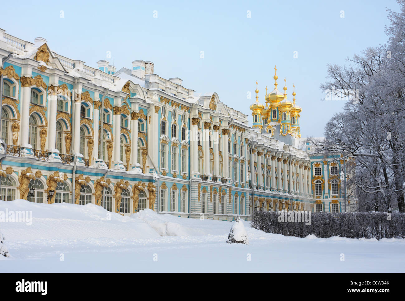 Il Palazzo di Caterina, Carskoe Selo, Pushkin, San Pietroburgo, Russia Foto Stock