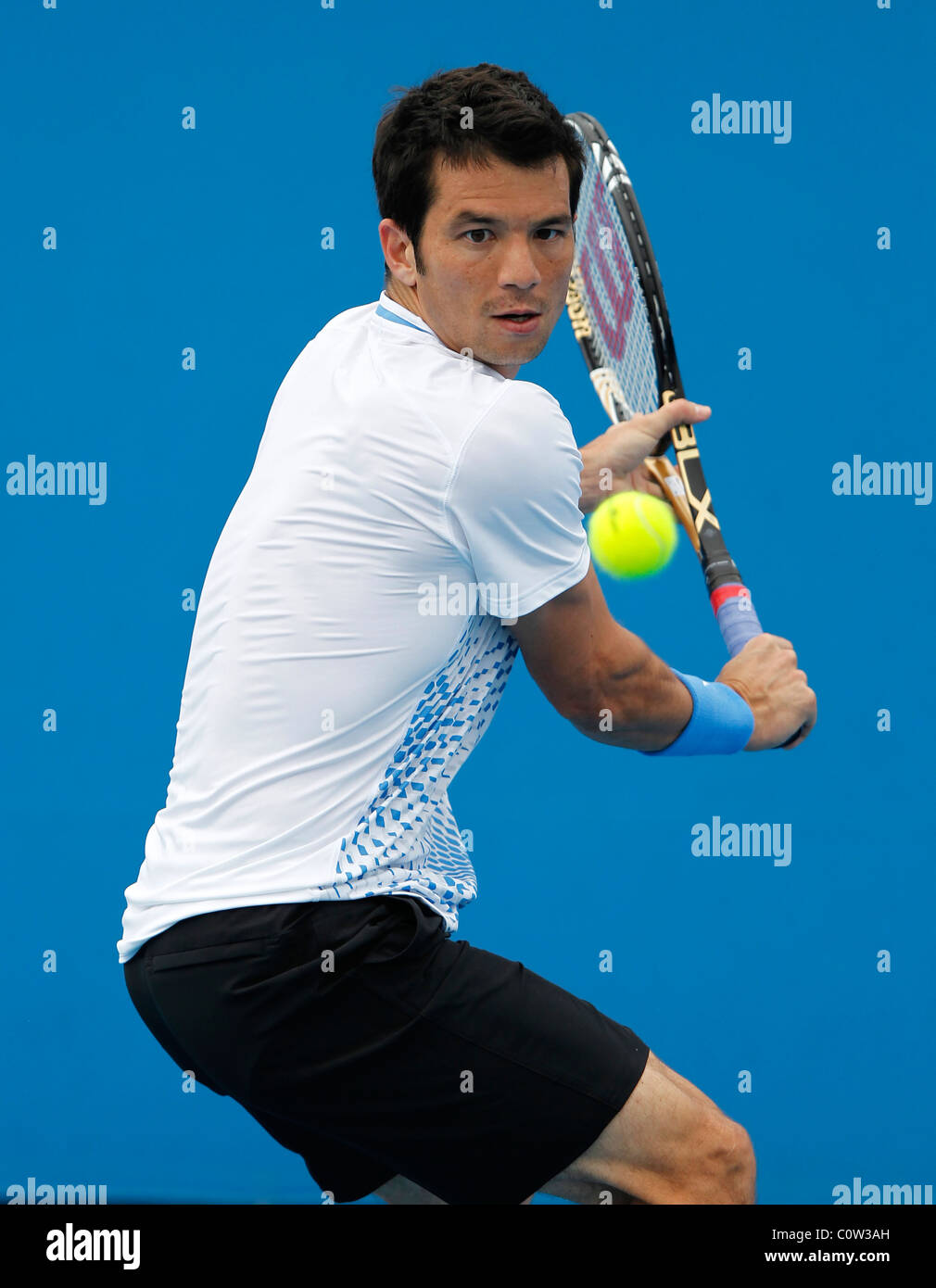 Bjoern Phau (GER) presso l'Australian Open 2011 Torneo di tennis . Foto Stock