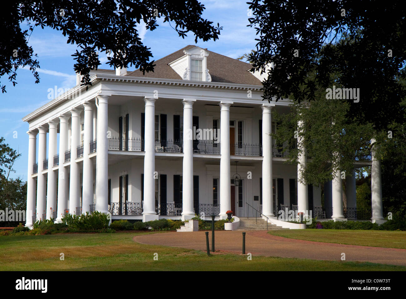 Dunleith antebellum mansion si trova in Natchez, Mississippi, Stati Uniti d'America. Foto Stock