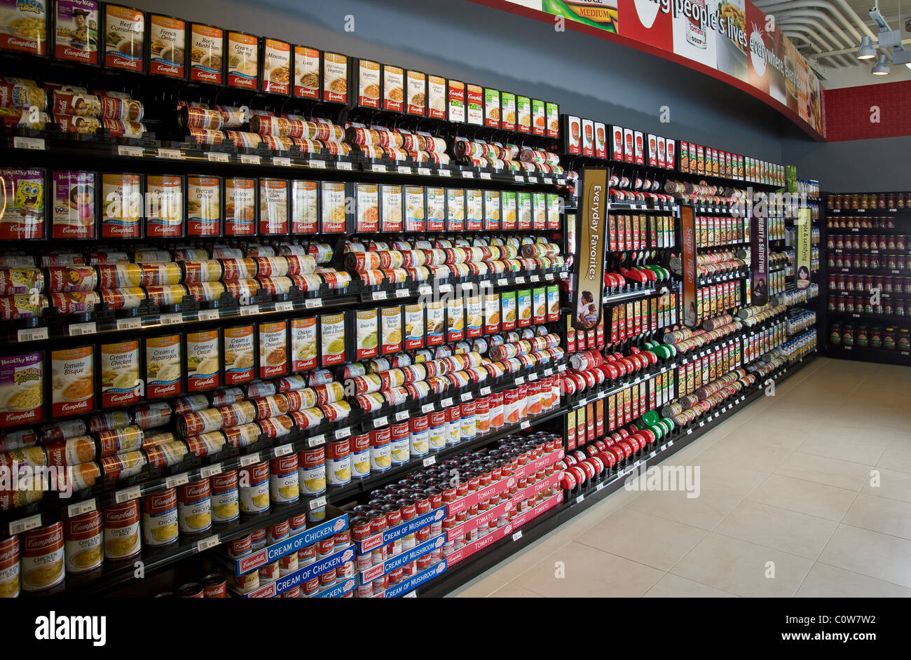 Zuppa corsia in drogheria, New Jersey, STATI UNITI D'AMERICA Foto Stock