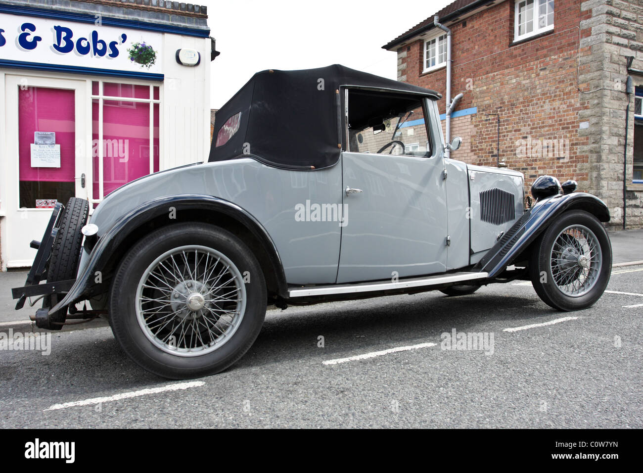 1930s Riley Ascot autoveicolo visto qui in Church Stretton, Shropshire, Inghilterra. Foto Stock