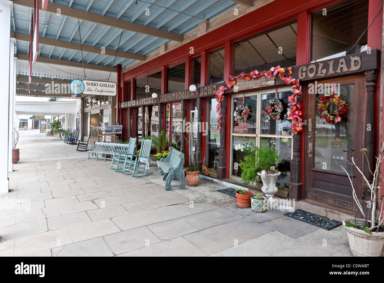 Negozi di antiquariato " sulla piazza", Foto Stock