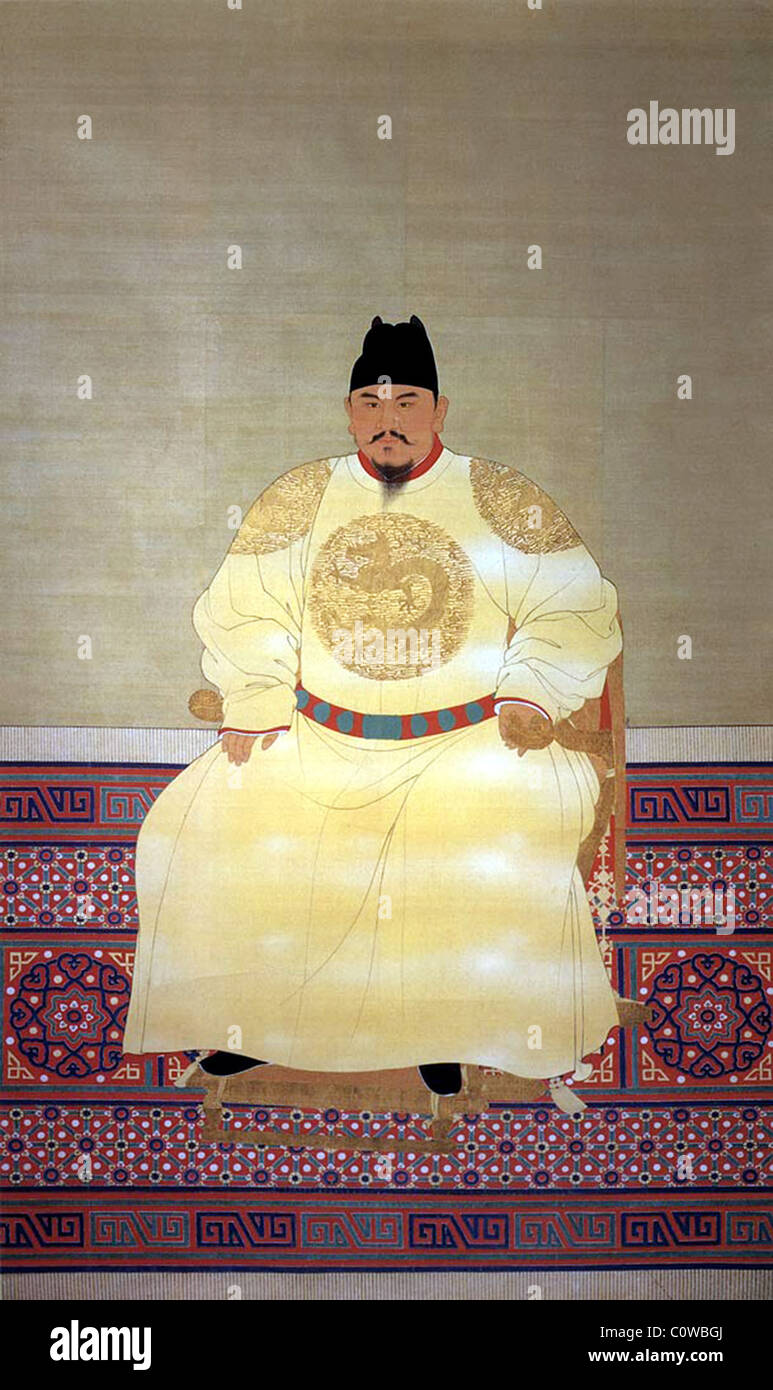 Imperatore Hongwu (regnò 1368-1398 AD), Dinastia Ming, Cina. Foto Stock