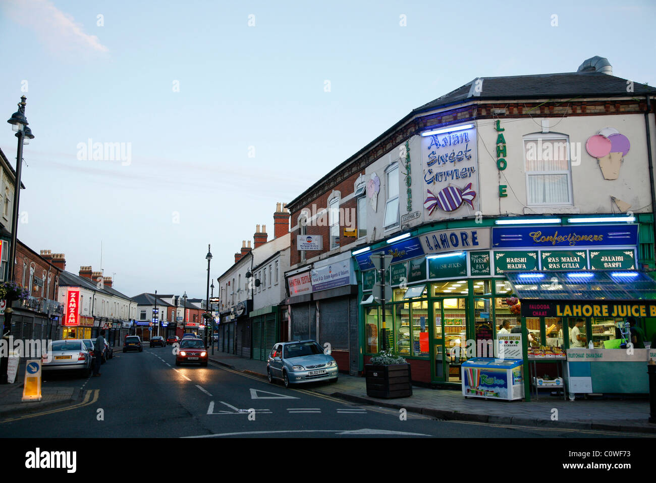 La zona che è noto come il Balti Triangle, dove molti degli immigrati. Birmingham, Inghilterra, Regno Unito. Foto Stock
