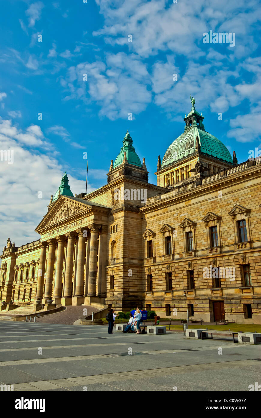 Il Tribunale amministrativo federale o la Corte suprema federale tedesca edificio, Leipzig, Germania Foto Stock