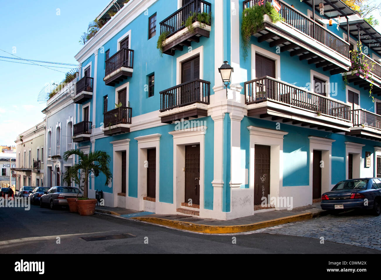 Stati Uniti d'America, Caraibi, Puerto Rico, San Juan, città vecchia, Architettura coloniale Foto Stock