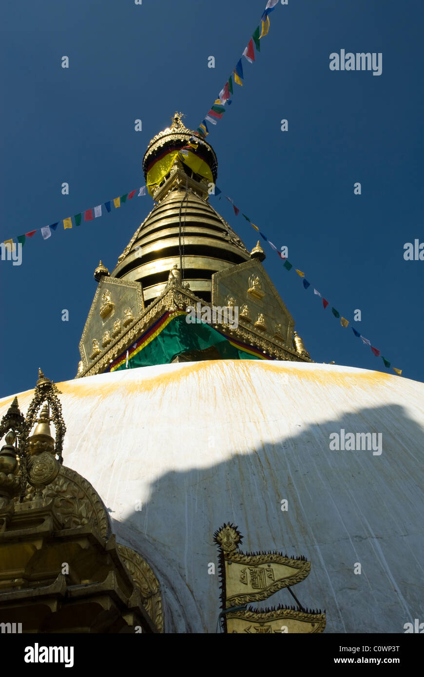 Stupa al Swayambhunath, Kathmandu, Nepal. Foto Stock