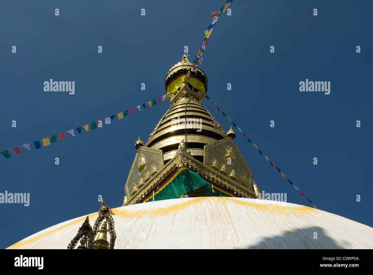 Stupa al Swayambhunath, Kathmandu, Nepal. Foto Stock