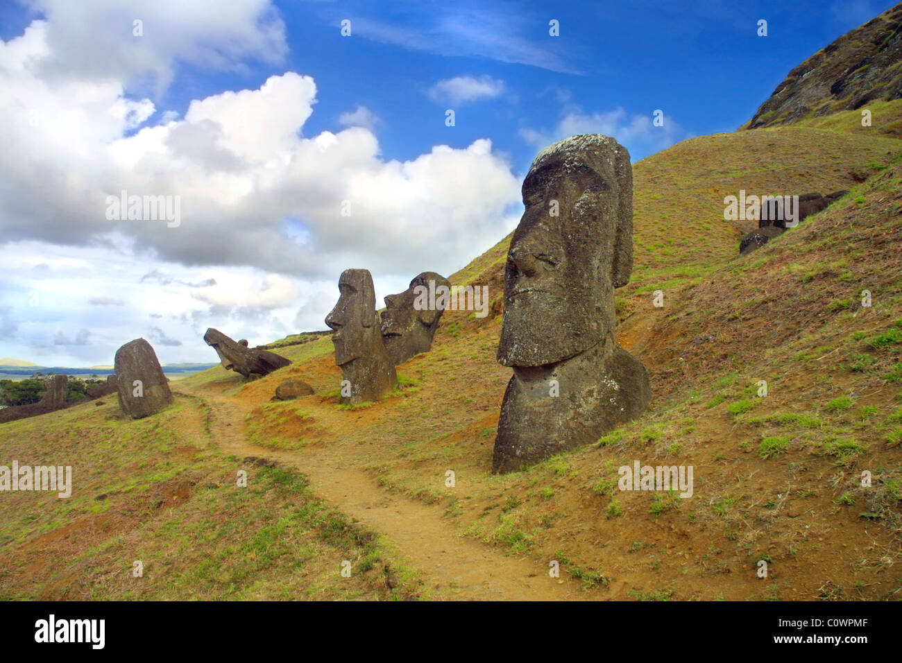 I monoliti a Isola di Pasqua. Foto Stock