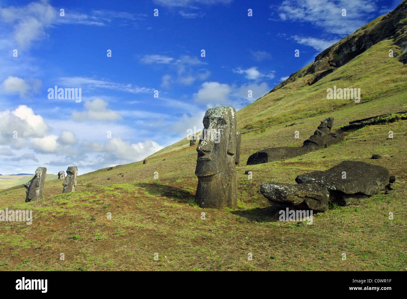 I monoliti a Isola di Pasqua. Foto Stock